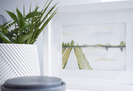 art_print_landscape_nature_greenery_water_ocean_blue_green_trees_grass_plant_pot_concrete_box_lid